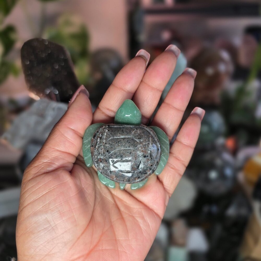 Green Aventurine With Yooperlite Turtle